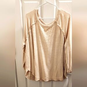 Terra & Sky Cream Raglan 3/4 Sleeve Tunic
